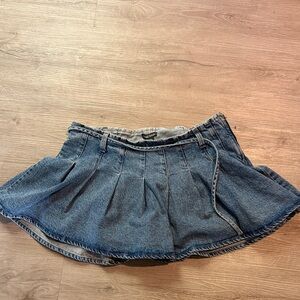 Wild Fable Pleated Blue Denim Mini Skirt